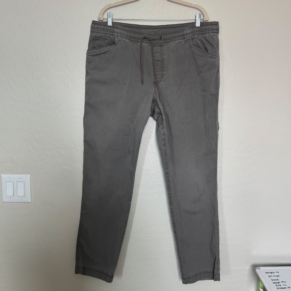 L.L. Bean Mens Cotton Canvas BeanFlex Jogger Pants XL 34 Gray Stretch Gorpcore